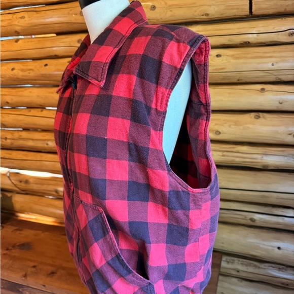 Lined sleeveless check jacket ♦️Vintage ♦️Large - Picture 2 of 6
